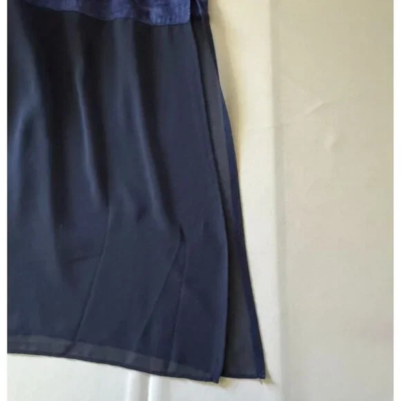 EXPRESS Royal Blue Tiedye Size Medium Strapless Dress Tube Top Sheer Bottom - Picture 4 of 14